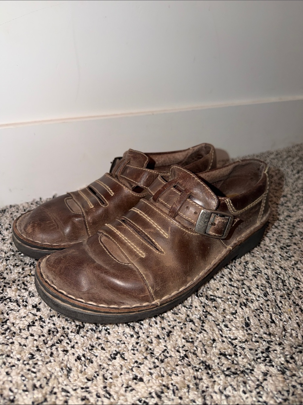 Naot Brown Leather Slip On Loafer Style Women's Size 38
